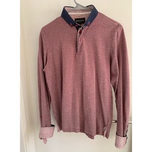 Maceoo burgundy mens button shirt